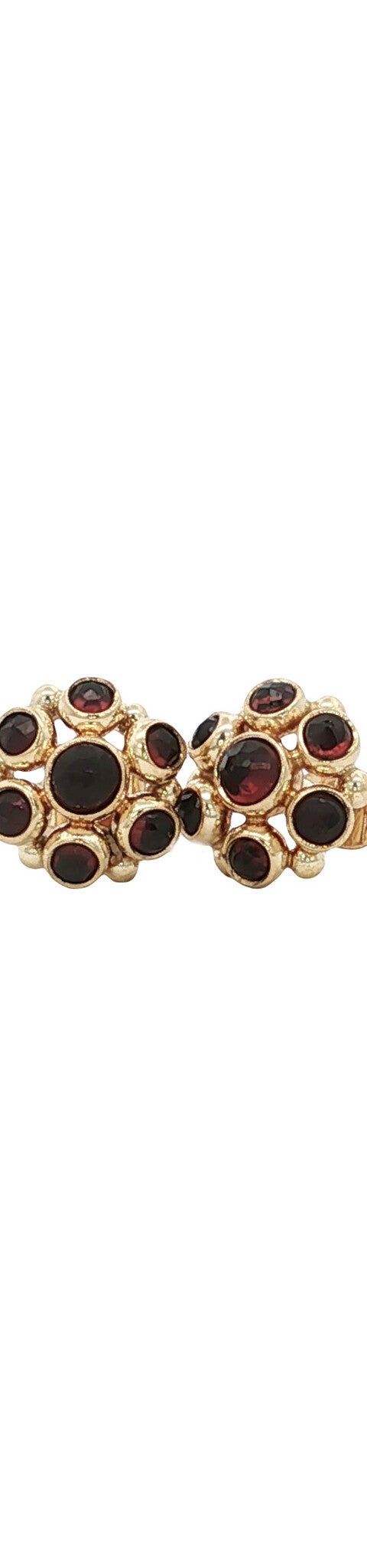 Vintage 14K Gold Cluster Stud Earrings with Garnet